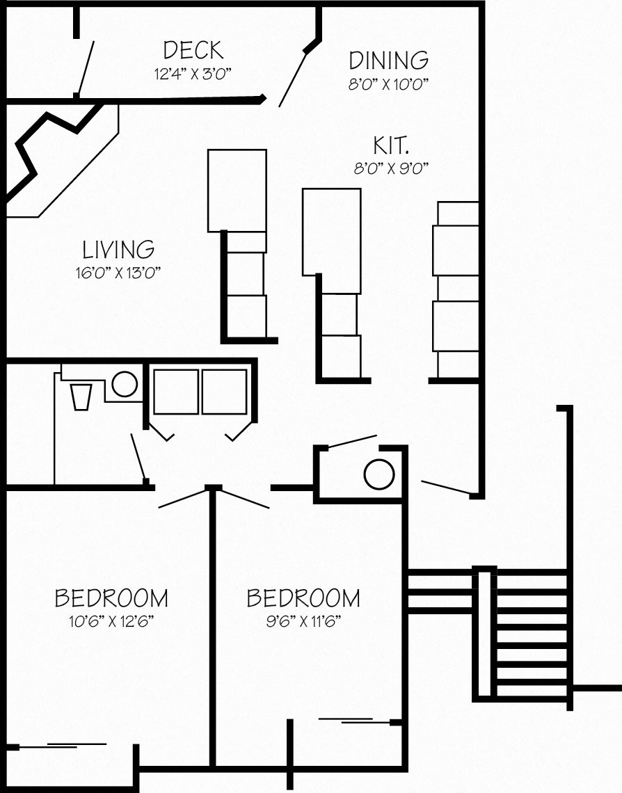 Park Creek Village | Geranium 2x1 865 sq ft Park Creek Village | Geranium 2x1 865 sq ft